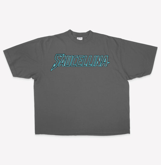 Saucellina Ice Blue Tee | Drop Shoulder